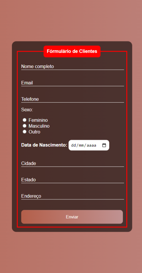 Projeto Formulário em php