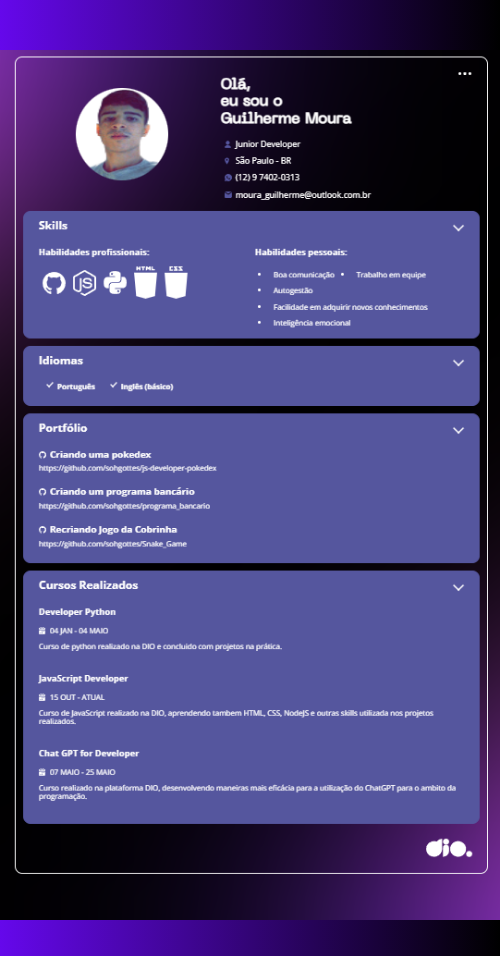 Projeto do meu primeiro portfólio