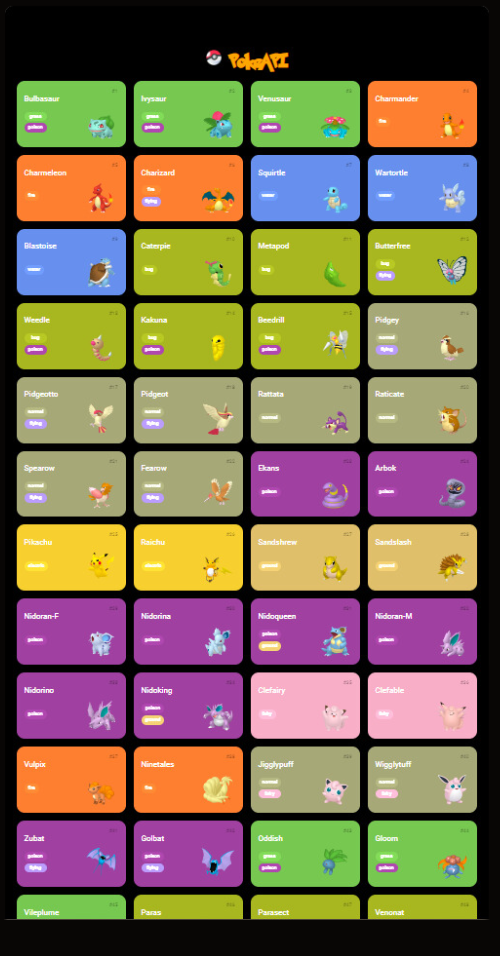 Projeto listagem de pokemons